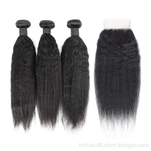 12a virgin unprocessed hair kinnky straight weaves bundles peruvian and brazilian human hair bundles with closure